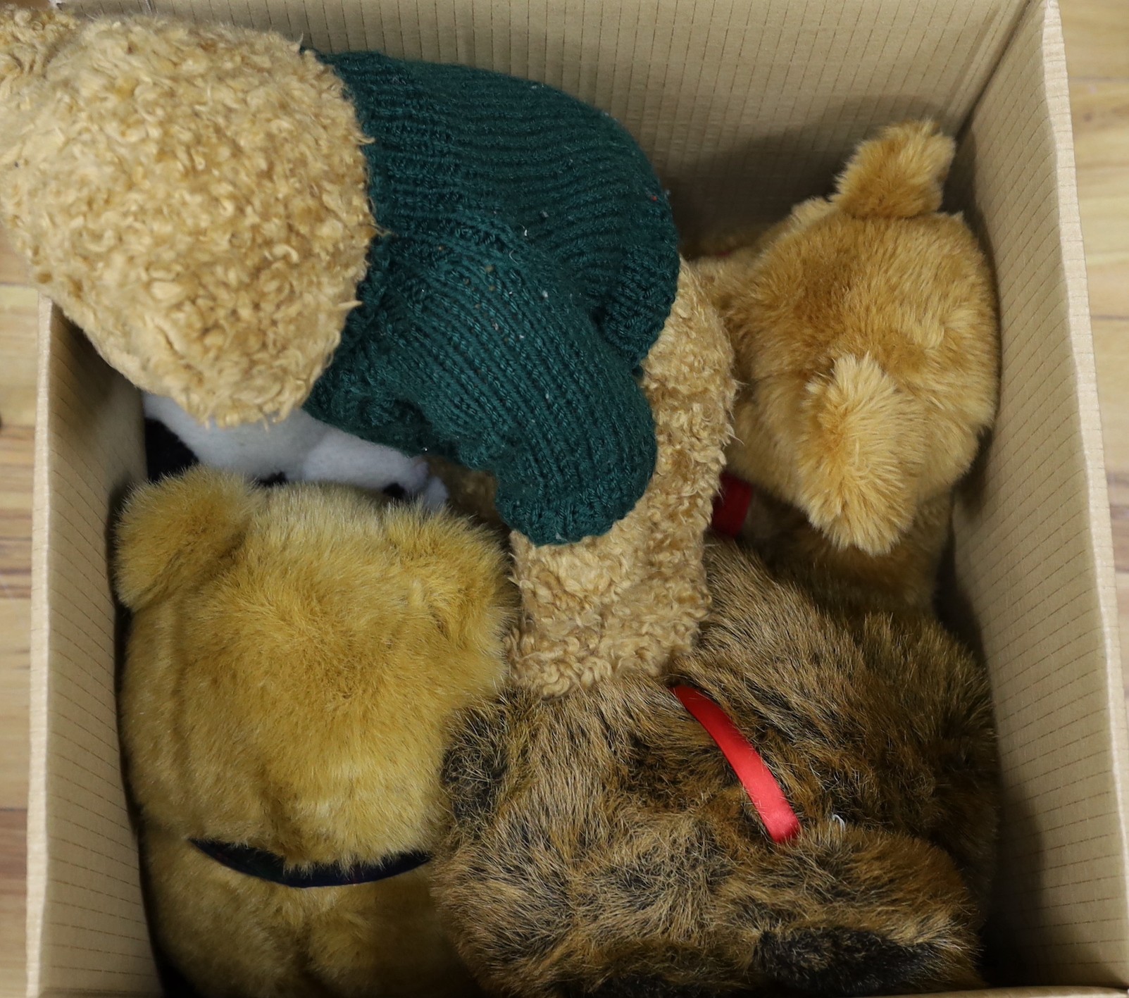 Five Harrods bears, some dressed, excellent condition